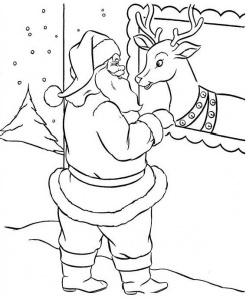 Desene De Colorat Renul Rudolf