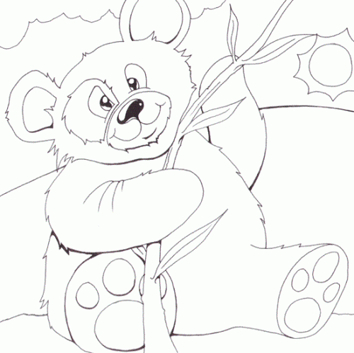 desene de colorat - panda 2