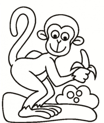 desene de colorat - maimutica 1